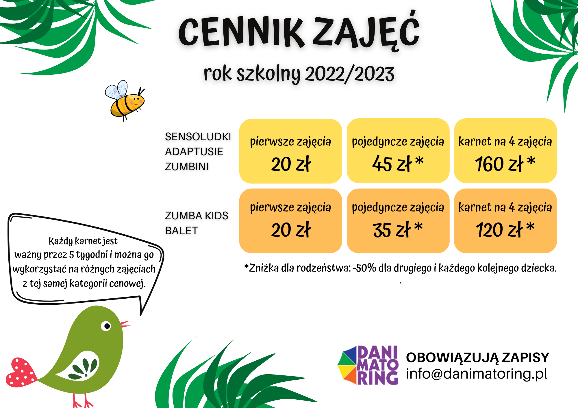 Nowy Grafik Warsztatów Stałych - Rok Szkolny 2022/2023 - Danimatoring.pl zdjęcie nr 2