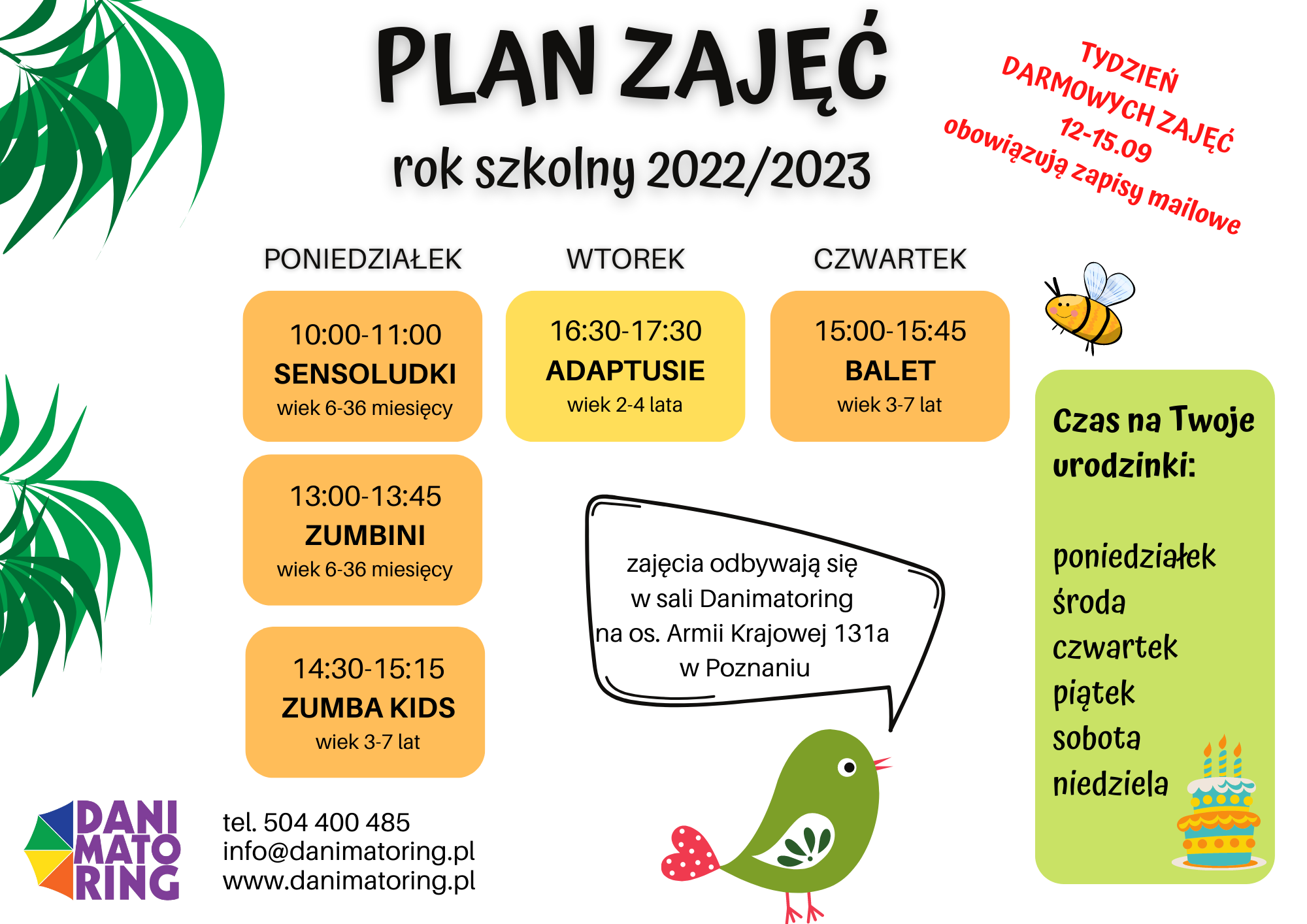 Nowy Grafik Warsztatów Stałych - Rok Szkolny 2022/2023 - Danimatoring.pl zdjęcie nr 1